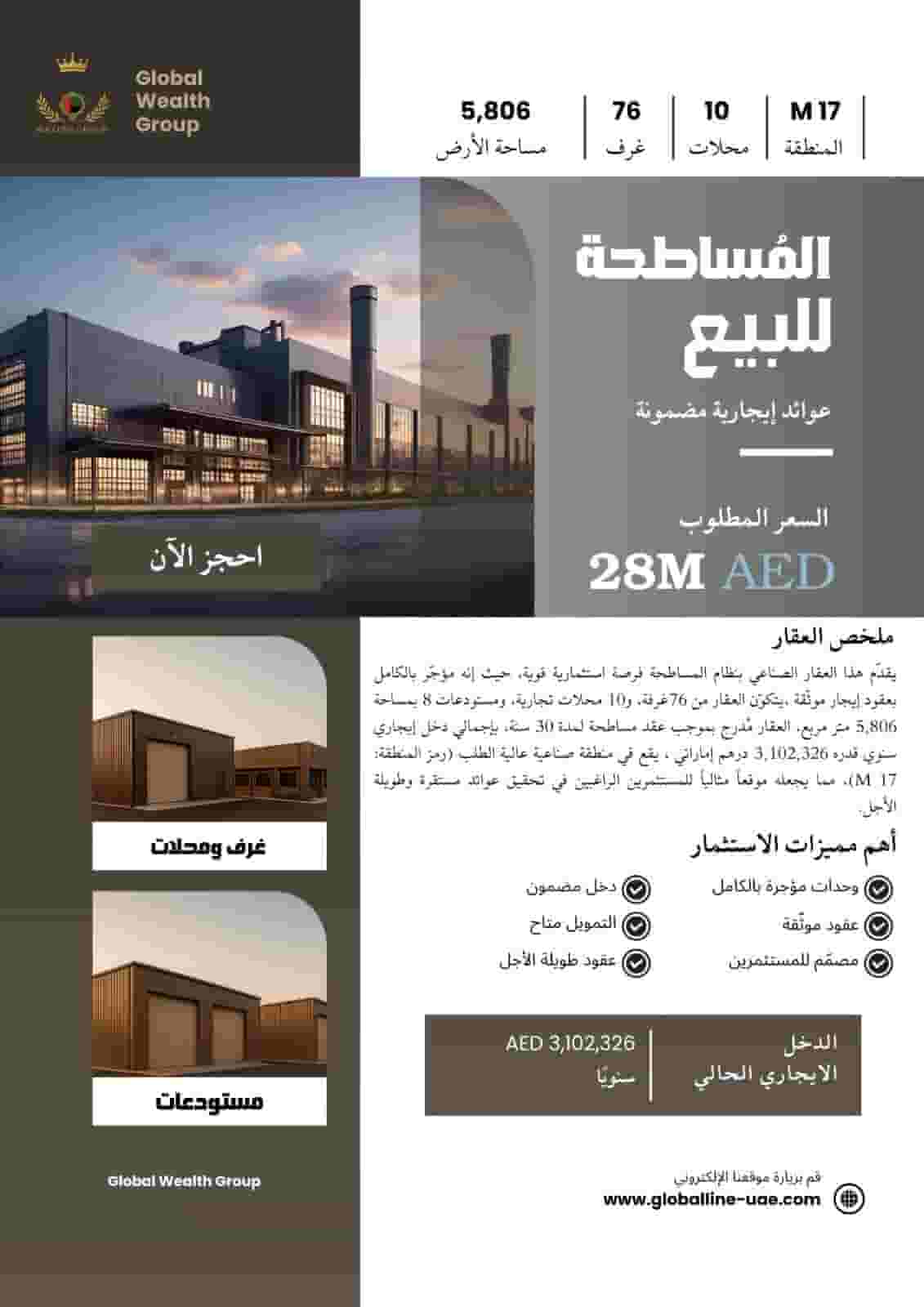 For sale a flat area in Musaffah Industrial Area M17