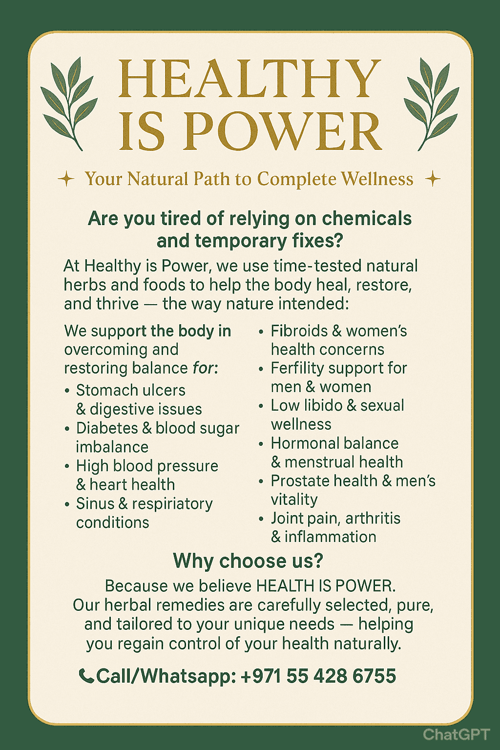 Food and natural herbs